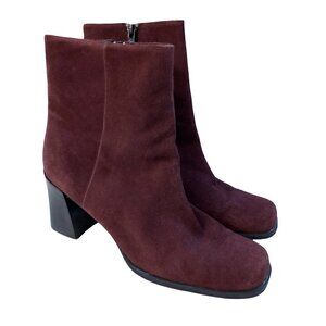 BLOOMINGDALE'S Sandra Genuine Suede Leather Side Zip Ankle Boots